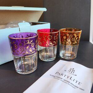 PartyLite  Global Fusion Votive Holder Trio NWT